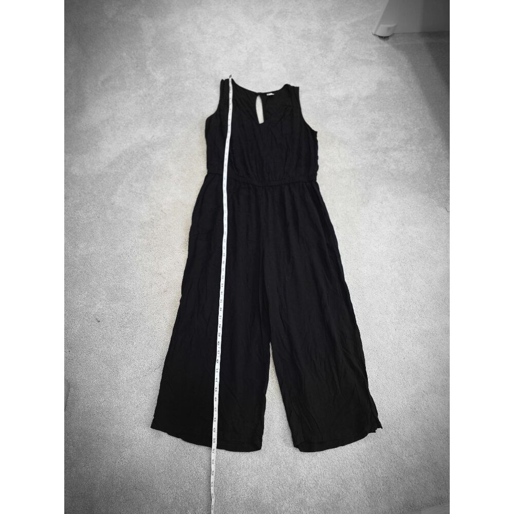 Old Navy Black Sleeveless Jumpsuit With Keyhole Back & Elastic Waist Womens L Ra